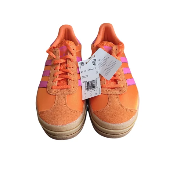ADIDAS Orange Purple Gazelle Bold Lace Up Sneakers Size 9 - Picture 2 of 15